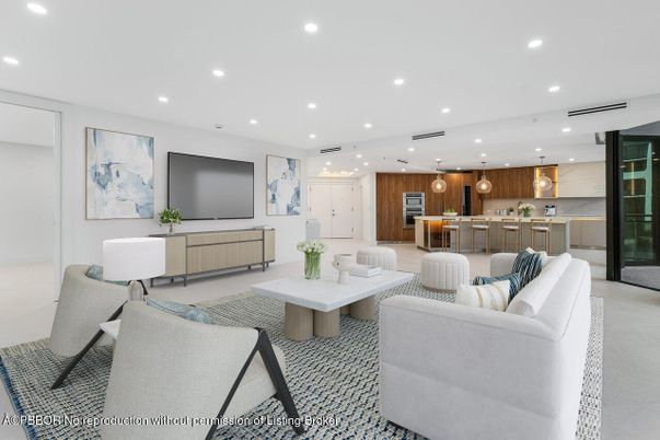 Interior, Kitchen, Living room, Marble Walls, Pendant Lights, Recessed Lighting, Stainless Steel Appliances