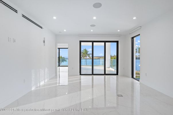 Empty room, Interior, Marble, Recessed Lighting, Water