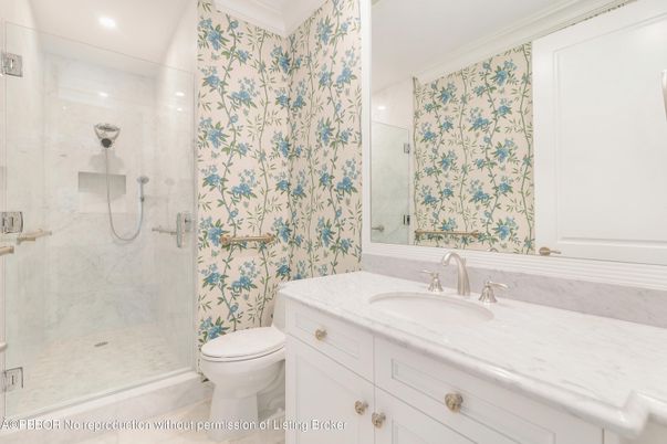 Bathroom, Glass Shower, Interior, Marble, Marble Walls, Recessed Lighting