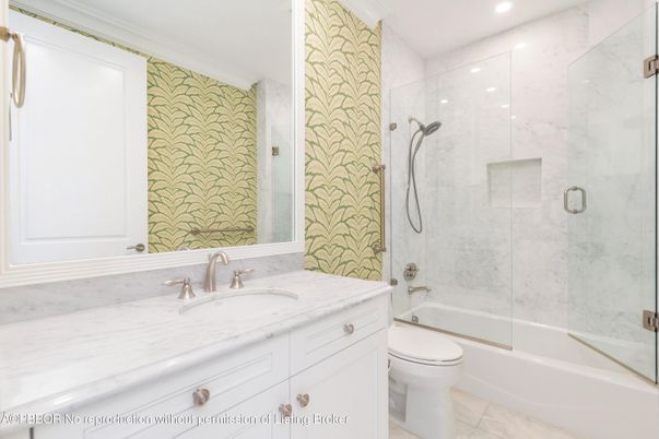 Bathroom, Glass Shower, Interior, Marble Walls, Recessed Lighting