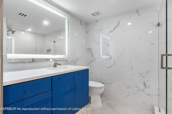 Bathroom, Glass Shower, Interior, Marble Walls, Recessed Lighting