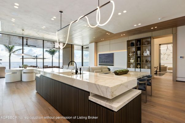 Dining room, Interior, Kitchen, Living room, Pendant Lights, Recessed Lighting, Water, Wood Texture Flooring