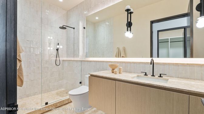 Bathroom, Glass Shower, Interior, Pendant Lights, Recessed Lighting