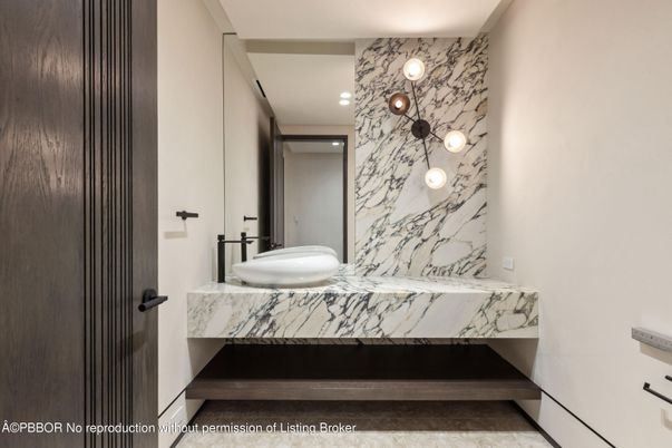 Bathroom, Interior, Marble Walls, Recessed Lighting