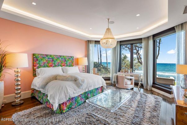 Bedroom, Interior, Recessed Lighting, Water, Wood Texture Flooring