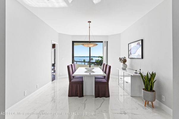 Dining room, Interior, Marble, Pendant Lights, Water