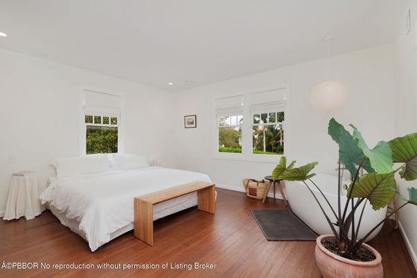 Bedroom, Interior, Pendant Lights, Recessed Lighting, Wood Texture Flooring