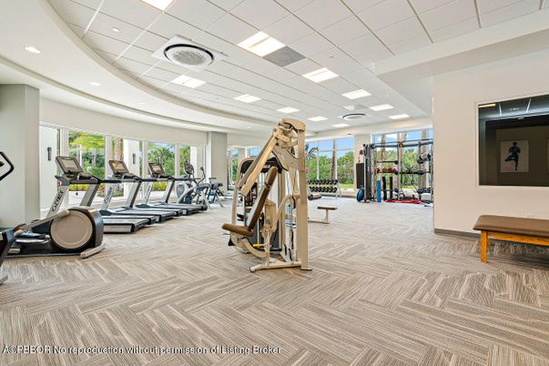 Fitness Equipment, Gym, Interior, Recessed Lighting