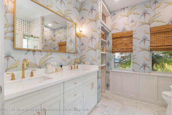 Bathroom, Dual Sink Vanities, Interior, Marble, Recessed Lighting