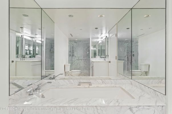 Bathroom, Glass Shower, Interior, Marble, Marble Walls, Recessed Lighting