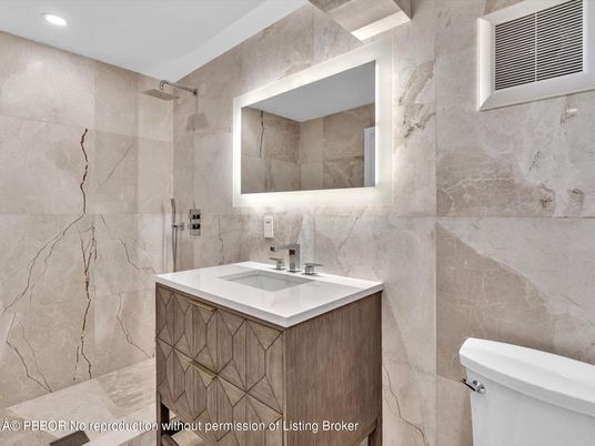 Bathroom, Interior, Marble Walls, Recessed Lighting