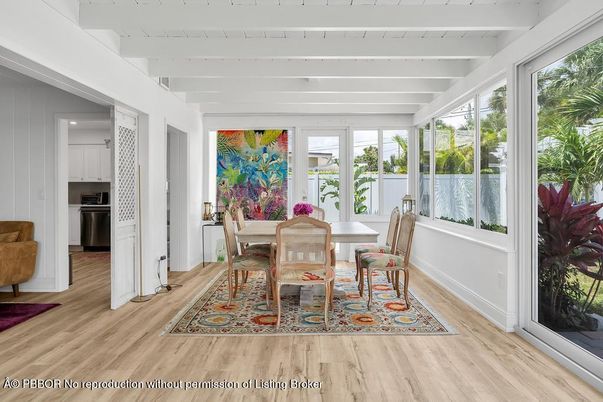 Dining room, Interior, Kitchen, Stainless Steel Appliances, Wood Texture Flooring