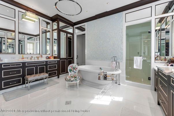 Bathroom, Dual Sink Vanities, Free Standing Baths, Glass Shower, Interior, Recessed Lighting