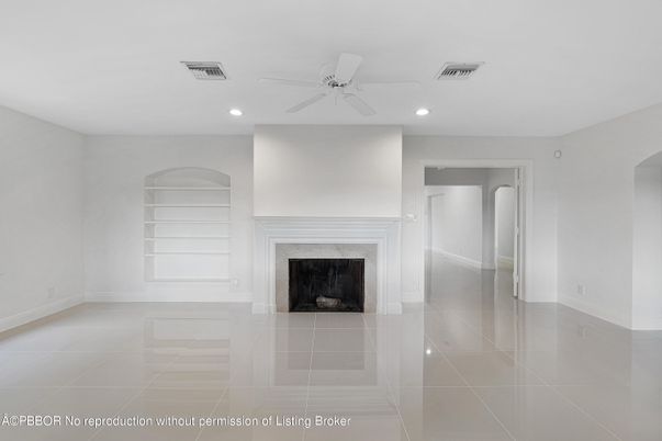 Empty room, Fireplace, Interior, Recessed Lighting