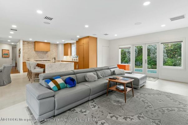 Dining room, Interior, Kitchen, Living room, Pendant Lights, Recessed Lighting, Stone Walls