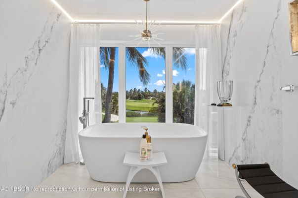 Bathroom, Free Standing Baths, Interior, Marble, Marble Walls, Pendant Lights