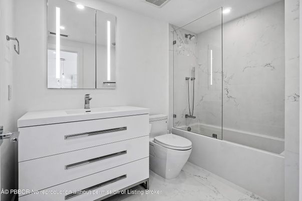 Bathroom, Glass Shower, Interior, Marble, Marble Walls, Recessed Lighting