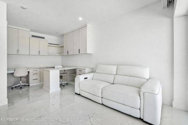 Home Office, Interior, Marble, Recessed Lighting