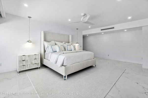 Bedroom, Interior, Marble, Pendant Lights, Recessed Lighting