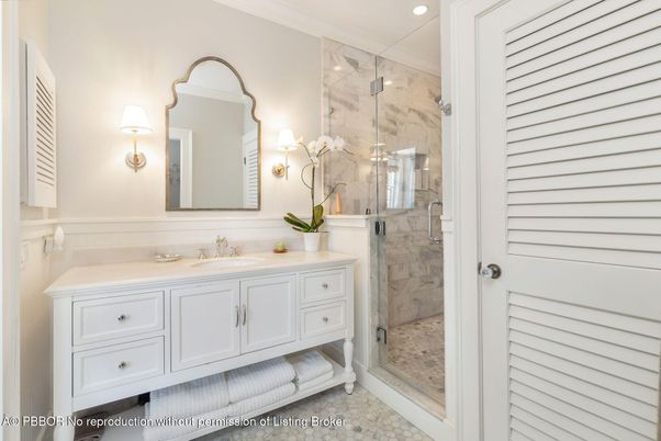 Bathroom, Glass Shower, Interior, Marble Walls, Recessed Lighting