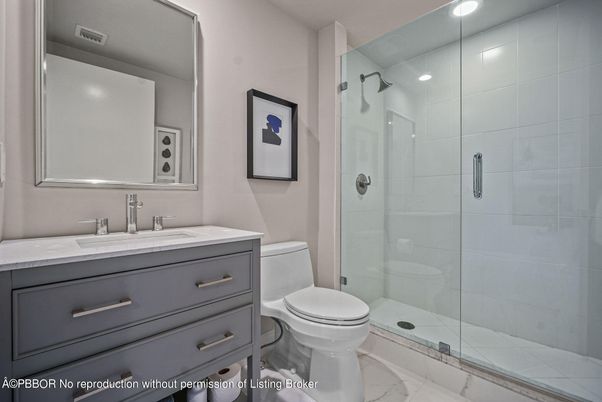 Bathroom, Glass Shower, Interior, Marble, Recessed Lighting
