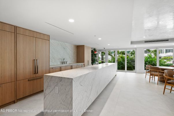 Interior, Kitchen, Marble Walls, Recessed Lighting
