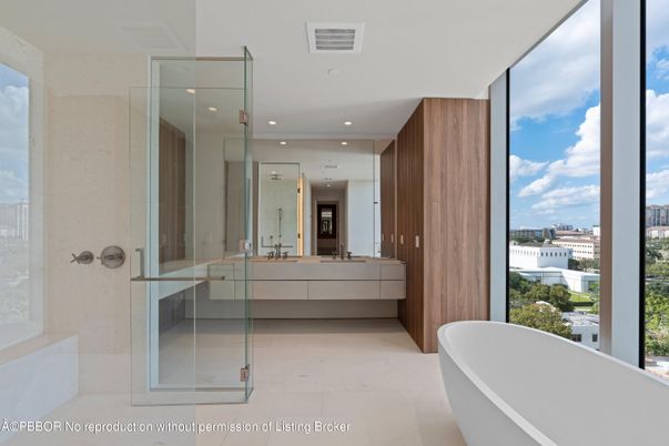 Bathroom, Free Standing Baths, Glass Shower, Interior, Recessed Lighting