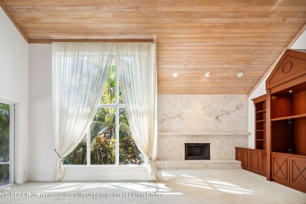 Empty room, Fireplace, Interior, Wooden Ceilings, Wooden Walls