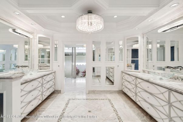 Bathroom, Chandelier, Interior, Marble, Recessed Lighting