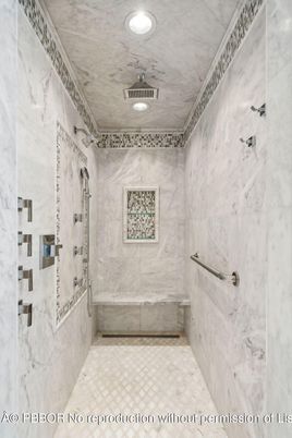 Bathroom, Interior, Marble Walls, Recessed Lighting
