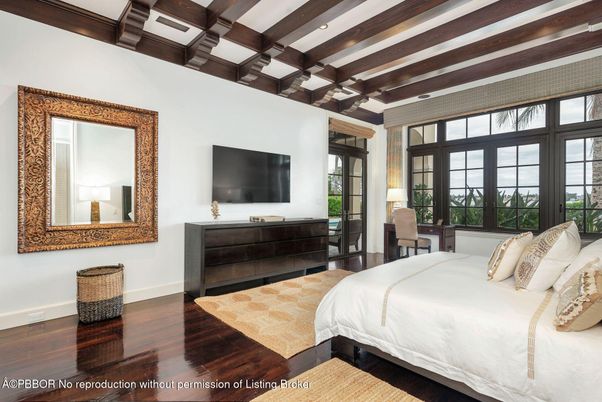 Bedroom, Interior, Recessed Lighting, Wooden Beams, Wood Texture Flooring