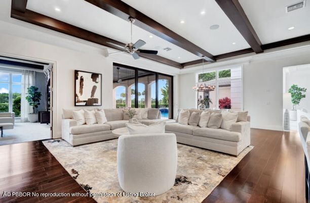Interior, Living room, Recessed Lighting, Wooden Beams, Wood Texture Flooring