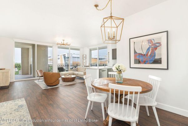 Dining room, Interior, Living room, Pendant Lights, Wood Texture Flooring