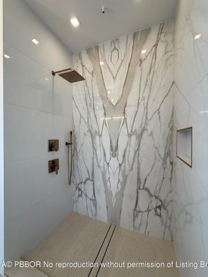 Bathroom, Interior, Marble Walls, Recessed Lighting