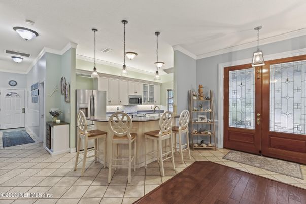 Interior, Kitchen, Pendant Lights, Stainless Steel Appliances, Wood Texture Flooring