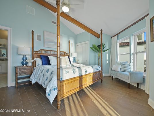 Bedroom, Interior, Wooden Beams, Wood Texture Flooring