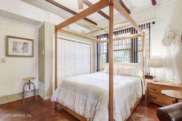 Bedroom, Interior, Wooden Beams, Wood Texture Flooring
