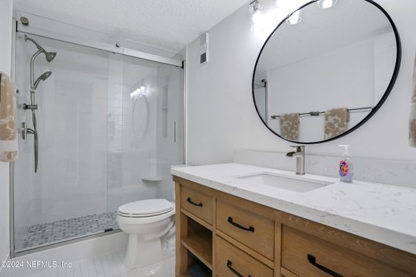 Bathroom, Dual Sink Vanities, Glass Shower, Interior