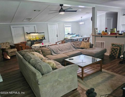 Chandelier, Dining room, Interior, Kitchen, Living room, Pendant Lights, Wood Texture Flooring