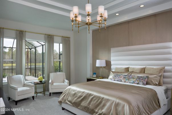 Bedroom, Chandelier, Interior, Recessed Lighting
