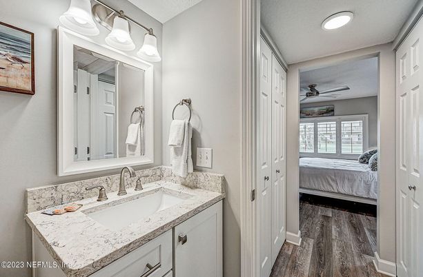 Bathroom, Bedroom, Interior, Recessed Lighting, Wood Texture Flooring