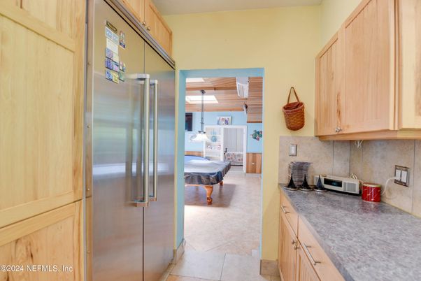 Interior, Kitchen, Pendant Lights, Stainless Steel Appliances, Wooden Ceilings
