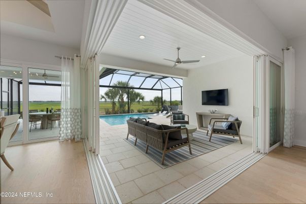 Glass Ceilings, Interior, Living room, Recessed Lighting, Sun Room, Wood Texture Flooring