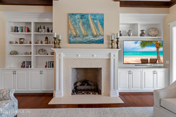 Fireplace, Interior, Wood Texture Flooring