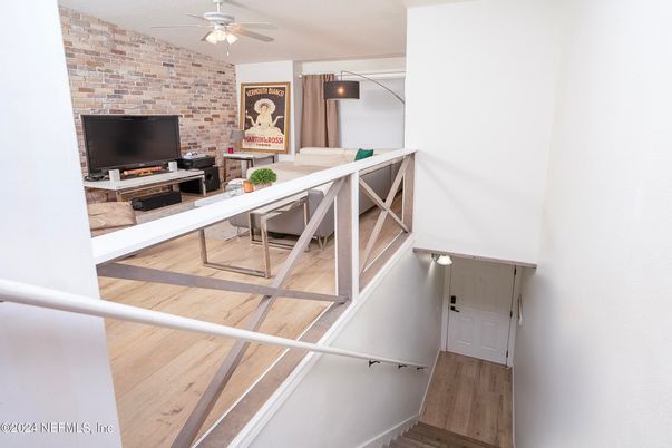Home Office, Interior, Stone Walls, Wood Texture Flooring