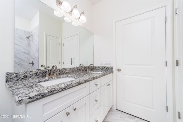 Bathroom, Dual Sink Vanities, Interior, Marble, Marble Walls