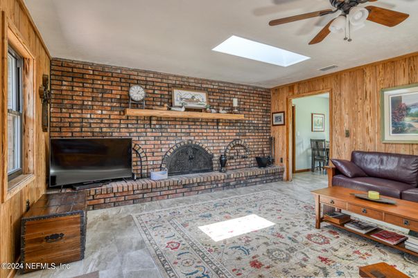 Fireplace, Interior, Stone Walls, Wooden Walls
