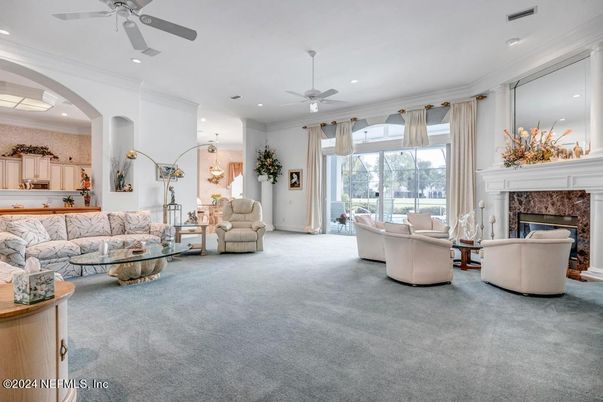 Fireplace, Interior, Living room, Recessed Lighting