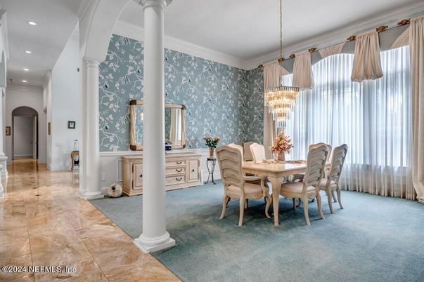 Chandelier, Dining room, Interior, Recessed Lighting