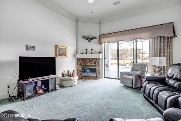 Fireplace, Interior, Living room, Recessed Lighting
